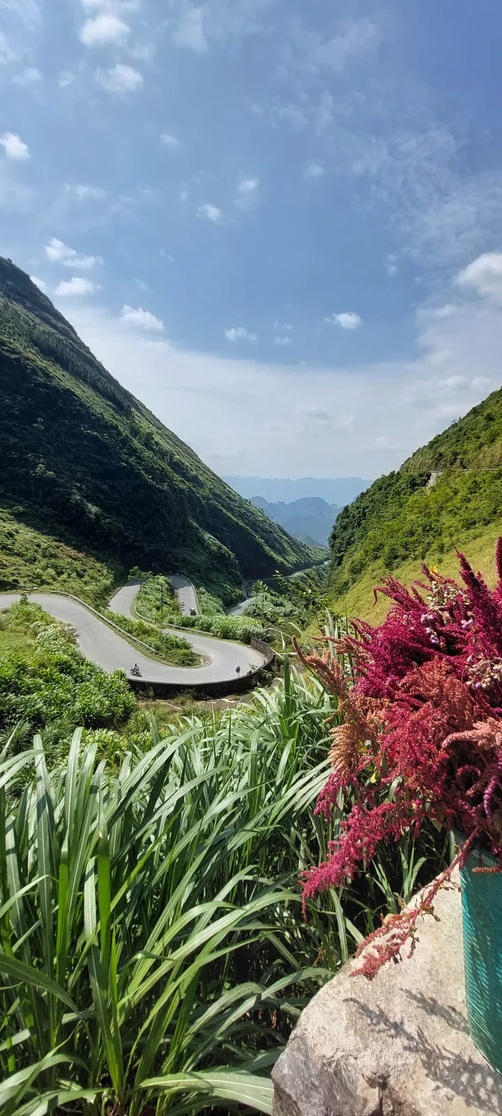 Mountain pass and valley on the Dong Van Karst Plateau, Ha Giang