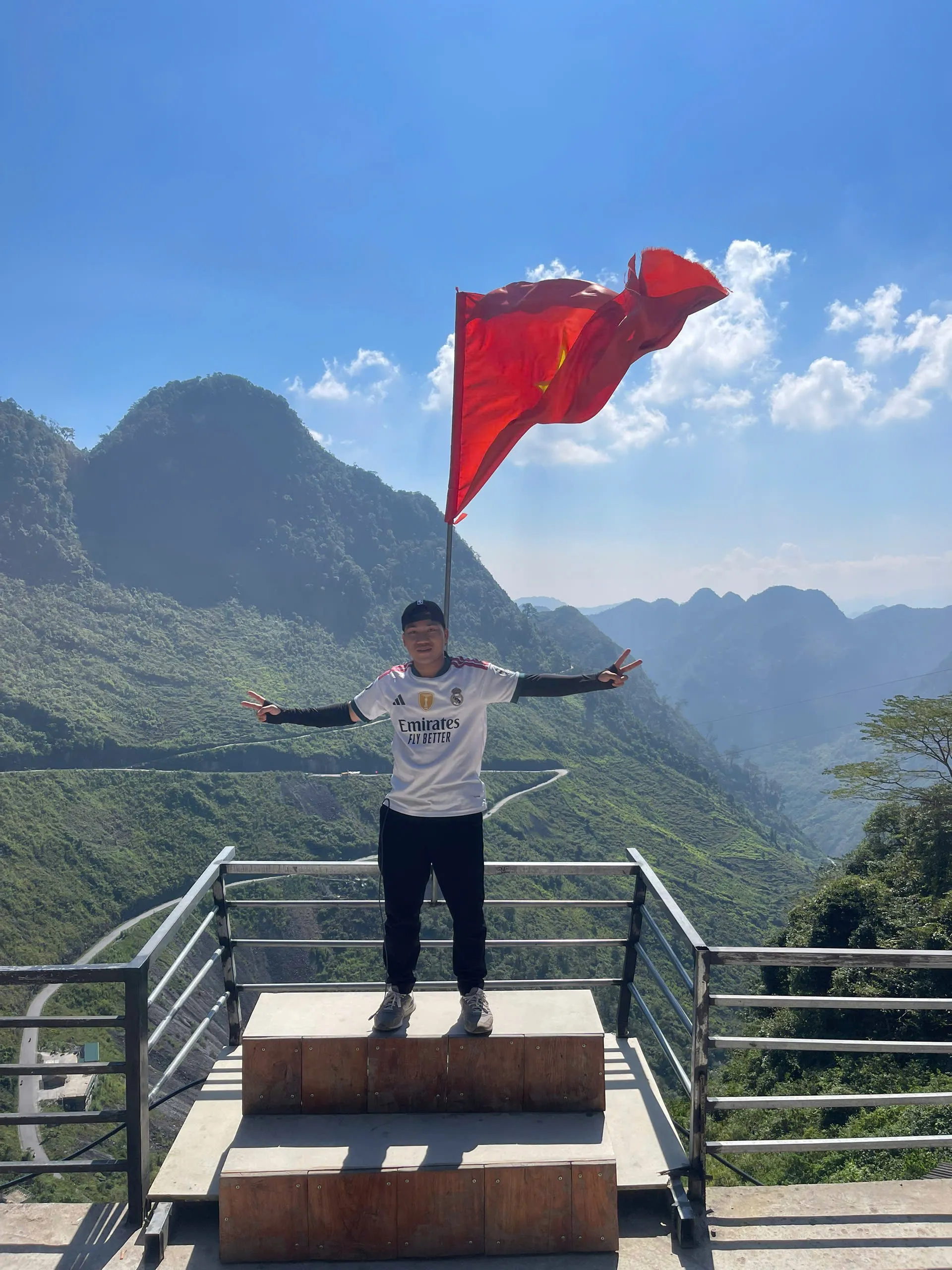 View toward Quan Ba and the Heaven's Gate area from a high roadside lookout in Ha Giang.