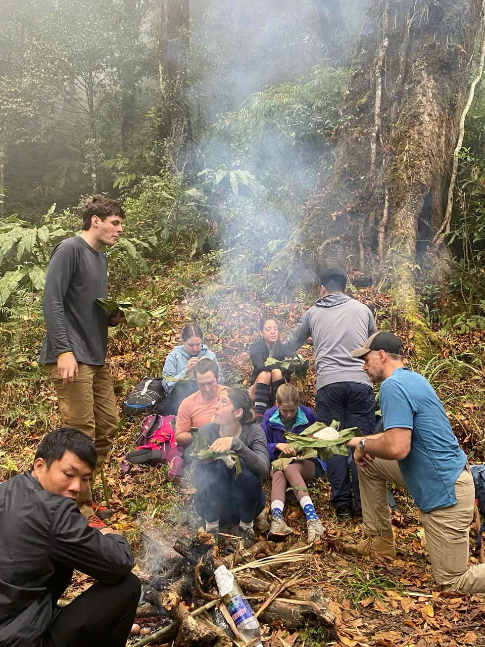 Picnic lunch on the mountain trail